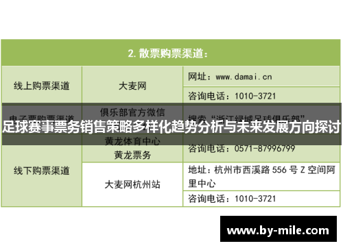 足球赛事票务销售策略多样化趋势分析与未来发展方向探讨
